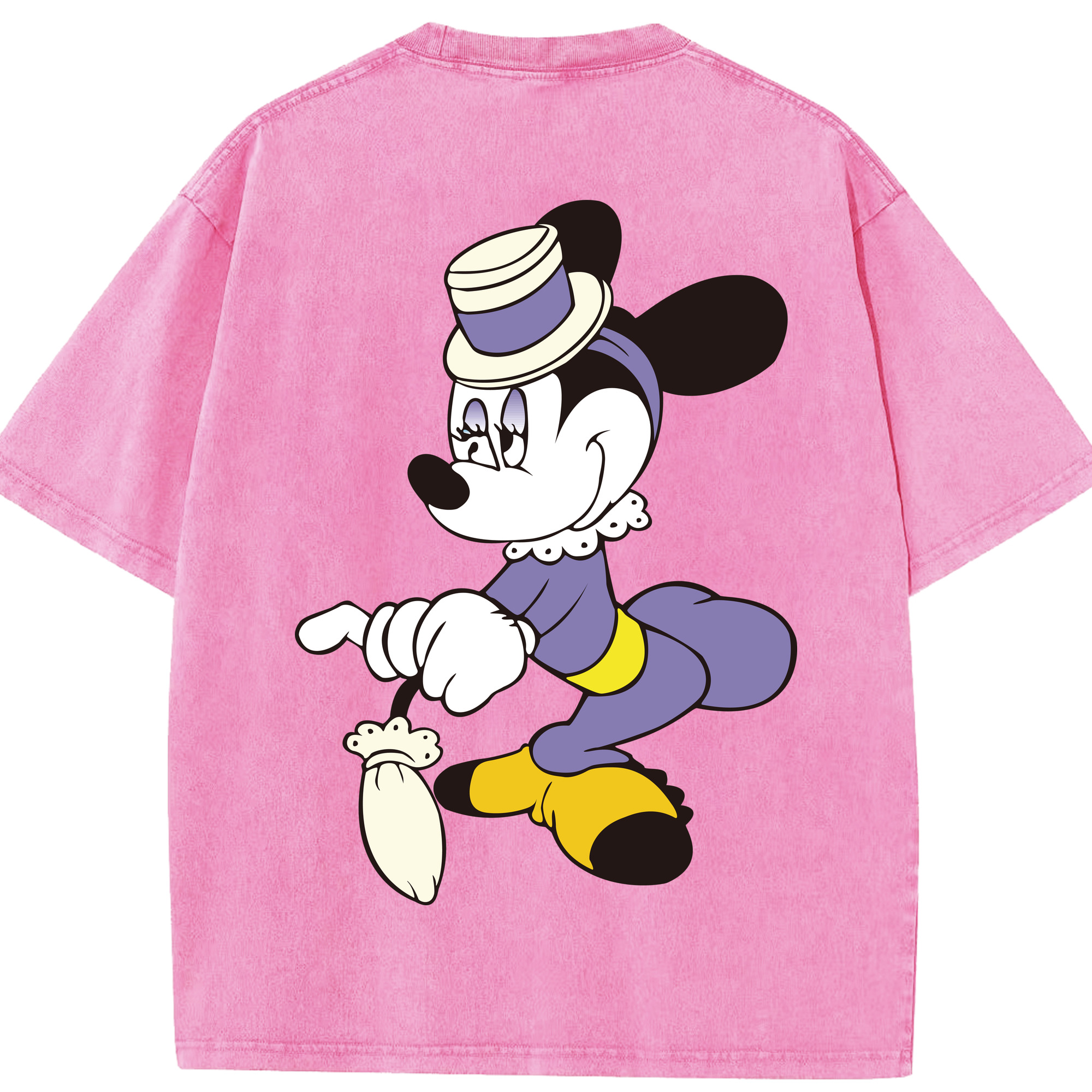 （画像用） ミッキーマウス Mickey Mouse 綿100% ヴィンテージ風 半袖Tシャツ（背面プリント）